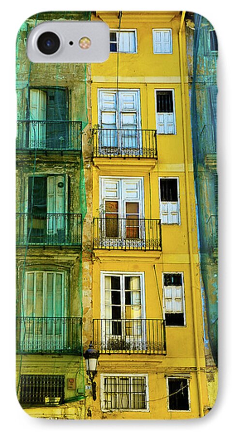 Yellow Building iPhone 7 Case featuring the photograph Renovation by Harry Spitz