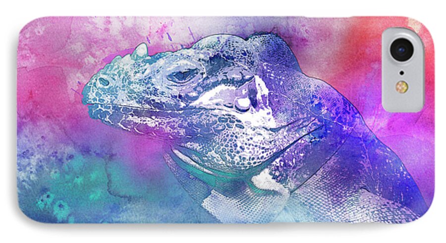 Photo iPhone 7 Case featuring the mixed media Reptile Profile by Jutta Maria Pusl