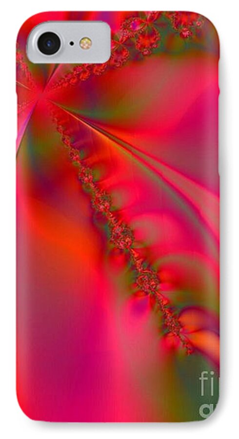 Fractal iPhone 7 Case featuring the digital art Rhapsody In Red by Robert ONeil