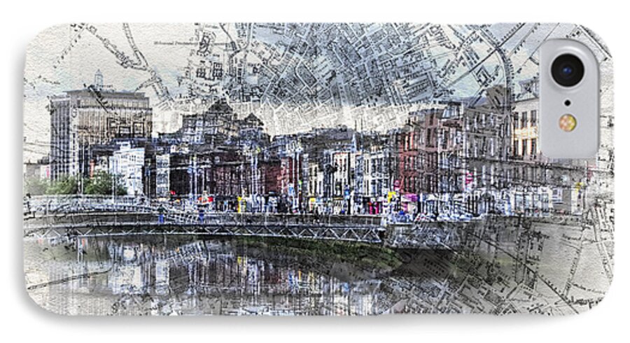 Sharon Popek iPhone 7 Case featuring the photograph River Liffey Dublin by Sharon Popek