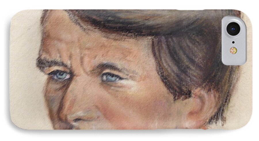 Portrait iPhone 7 Case featuring the painting Robert Kennedy by Anthony Ross