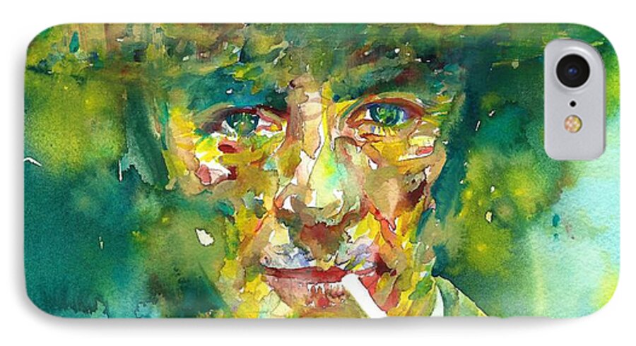 Robert Oppenheimer iPhone 7 Case featuring the painting ROBERT OPPENHEIMER - watercolor portrait.2 by Fabrizio Cassetta
