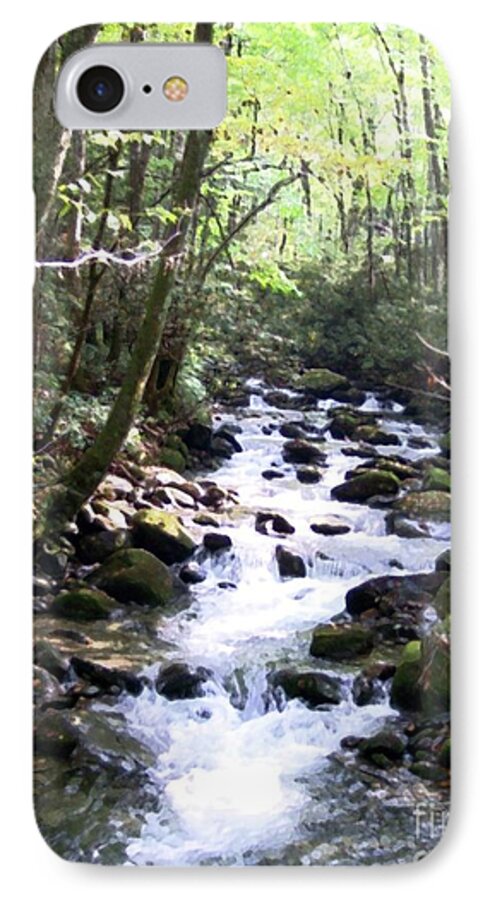 Wooded Stream iPhone 7 Case featuring the mixed media Rocky Stream 6 by Desiree Paquette