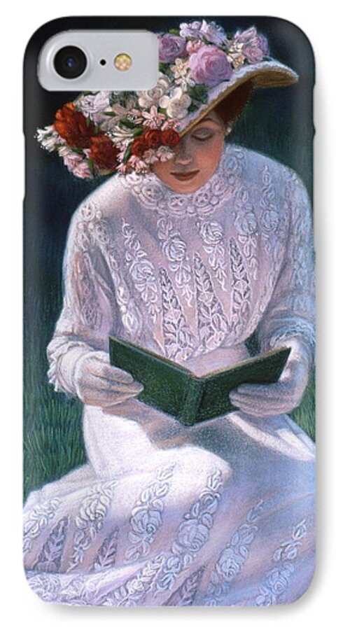 Woman iPhone 7 Case featuring the painting Romantic Novel by Sue Halstenberg