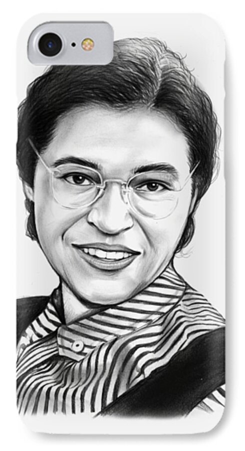 Rosa Parks iPhone 7 Case featuring the drawing Rosa Parks by Greg Joens