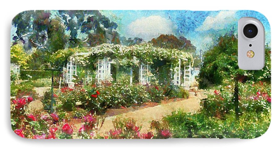 Rose Garden iPhone 7 Case featuring the digital art Rose Garden by Fran Woods