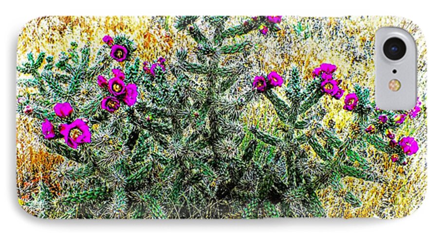 United States iPhone 7 Case featuring the photograph Royal Gorge Cactus with flowers by Joseph Hendrix