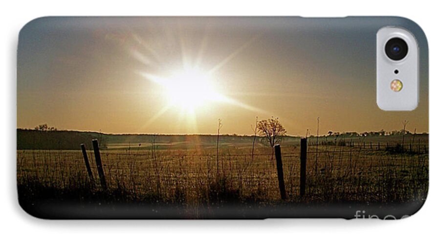Color Photography iPhone 7 Case featuring the photograph Rural Sunrise by Sue Stefanowicz
