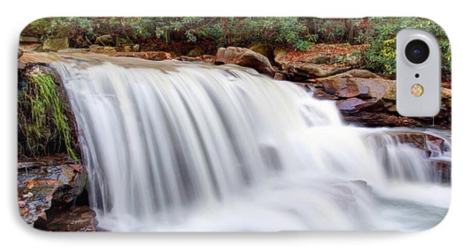 Deckers Creek; West Virginia; Autumn; Fall; Stream; Creek; Waterfall; Falls; Nature; Wilderness; Cascade; Usa; Whitewater; Rhododendron; Morgantown; Trees; Leaves; Boulders; Rocks iPhone 7 Case featuring the photograph Rushing Waters of Decker Creek by Gene Walls