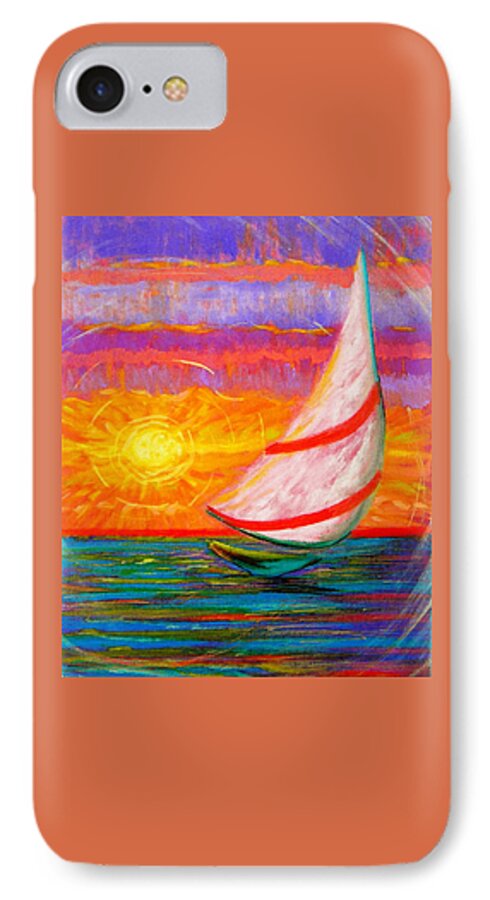Sailboat iPhone 7 Case featuring the painting Sailaway by Jeanette Jarmon