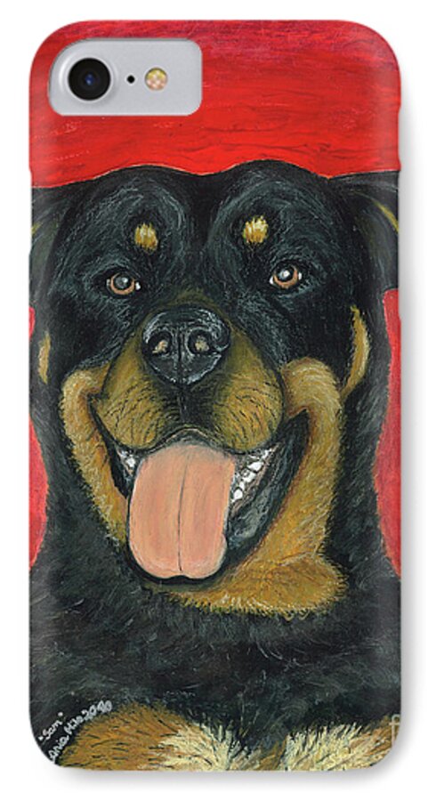 Dog iPhone 7 Case featuring the painting Sam the Rottewieler by Ania M Milo