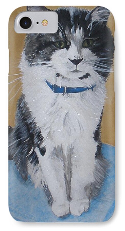 Cat iPhone 7 Case featuring the painting Sammy by Betty-Anne McDonald