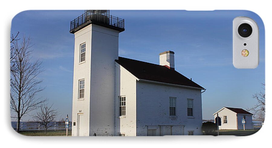 Light iPhone 7 Case featuring the photograph Sand Point lighthouse in Escanaba by Charles and Melisa Morrison