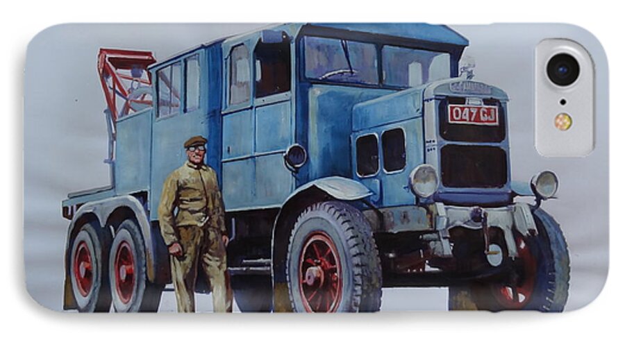 Scammell iPhone 7 Case featuring the painting Scammell wrecker. by Mike Jeffries