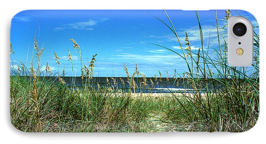 Ocean iPhone 7 Case featuring the photograph Sea Oat Dunes 11D by Gerry Gantt
