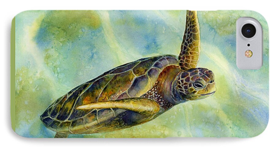 Underwater iPhone 7 Case featuring the painting Sea Turtle 2 by Hailey E Herrera