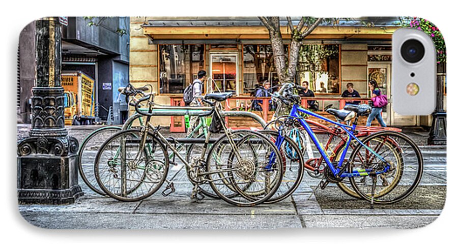 Seattle iPhone 7 Case featuring the photograph Seattle Bicycles by Spencer McDonald