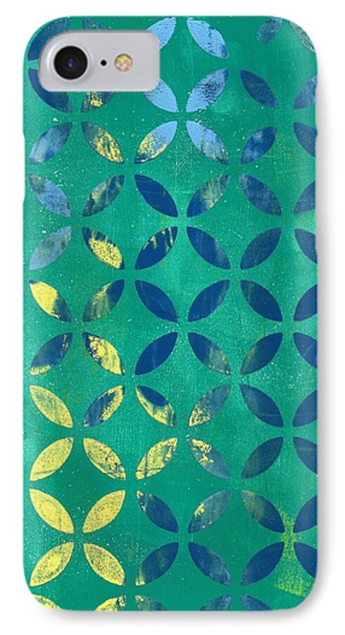 Abstract Art iPhone 7 Case featuring the mixed media Secret Garden by Lisa Noneman