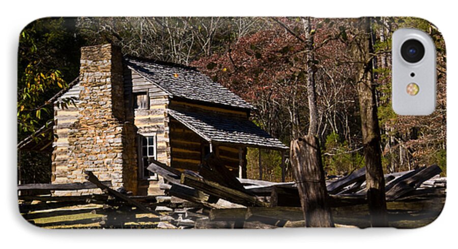 Settlers iPhone 7 Case featuring the photograph Settlers Cabin Cades Cove by Douglas Barnett