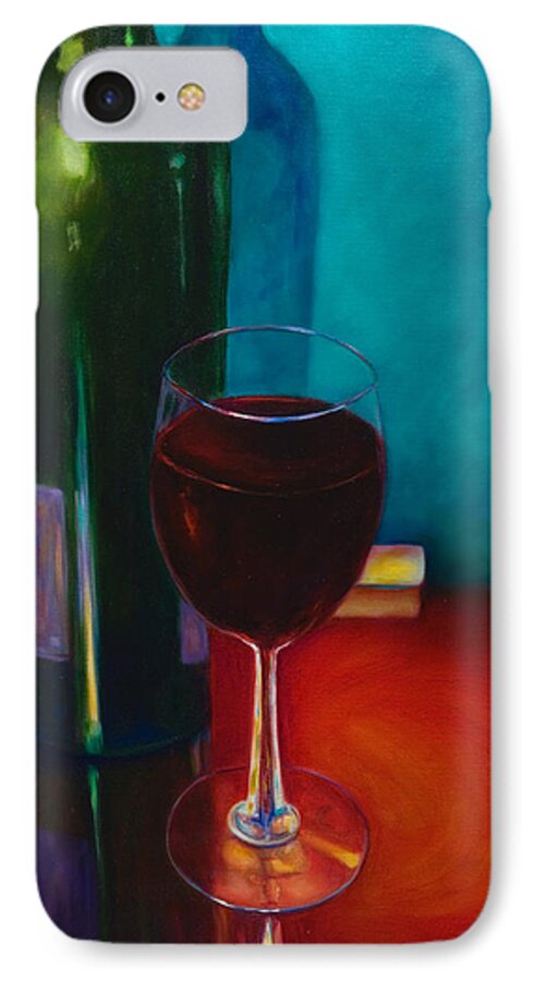 Wine Bottle iPhone 7 Case featuring the painting Shannon's Red by Shannon Grissom