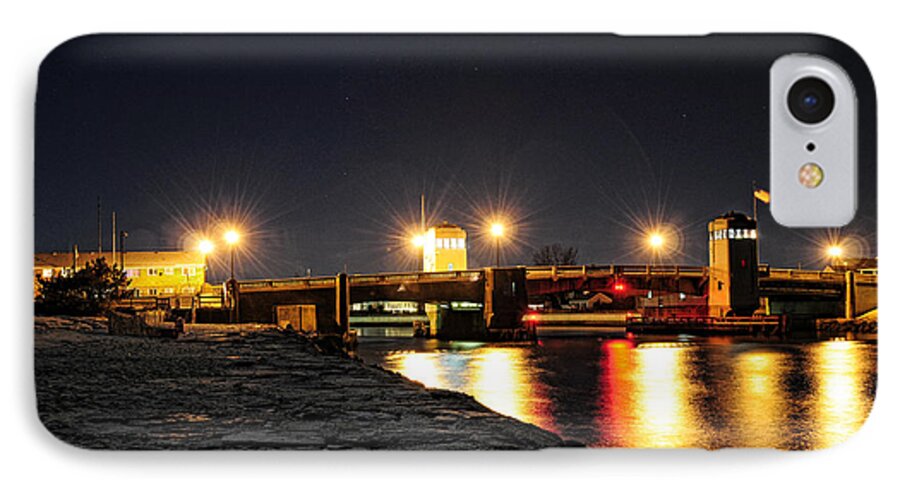 Shark iPhone 7 Case featuring the photograph Shark River Inlet at Night by Paul Ward