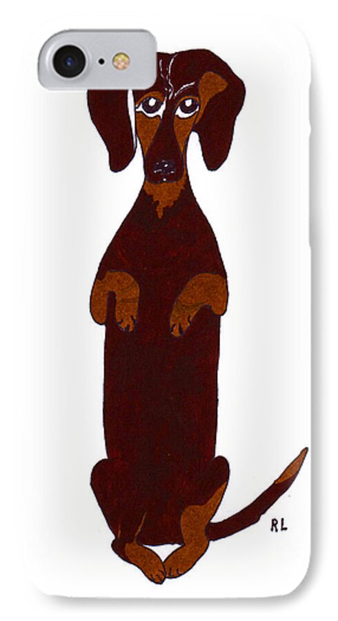 Dogs iPhone 7 Case featuring the drawing Sidney by Rachel Lowry