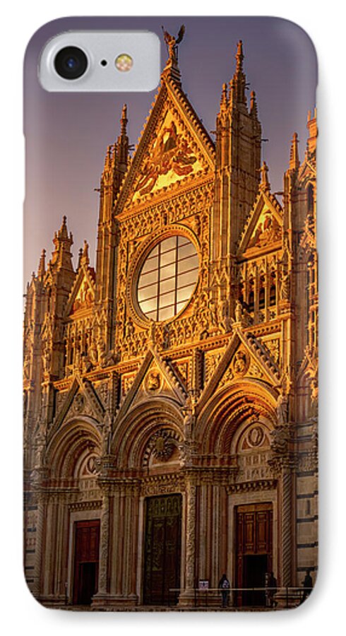 Siena iPhone 7 Case featuring the photograph Siena Italy Cathedral Sunset by Joan Carroll