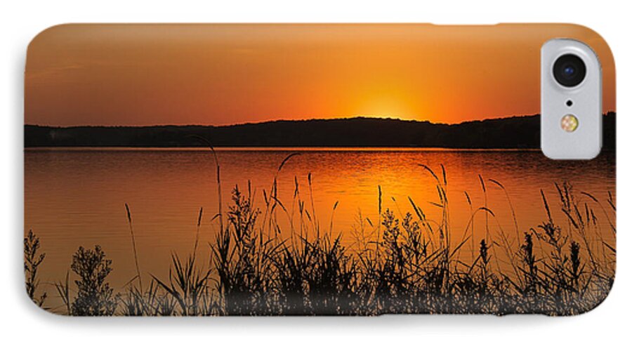 Sunset iPhone 7 Case featuring the photograph Silent Sunset by Penny Meyers