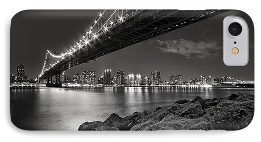 Bridge iPhone 7 Case featuring the photograph Sleepless Nights And City Lights by Evelina Kremsdorf