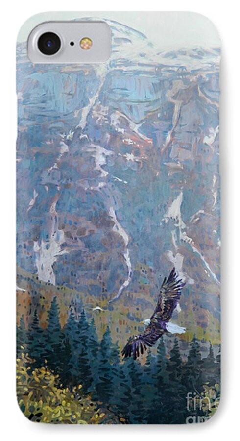 Bald Eagle iPhone 7 Case featuring the painting Soaring Eagle by Donald Maier