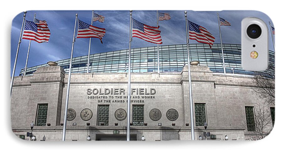 Chicago Illinois iPhone 7 Case featuring the photograph Soldier Field by David Bearden