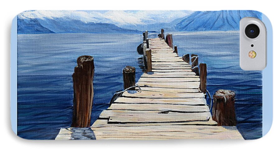 Lake Atitilan iPhone 7 Case featuring the painting Crooked Dock by Marilyn McNish