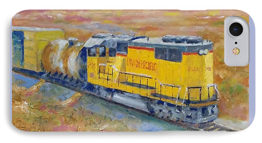 Train iPhone 7 Case featuring the painting South West Union Pacific by William Reed