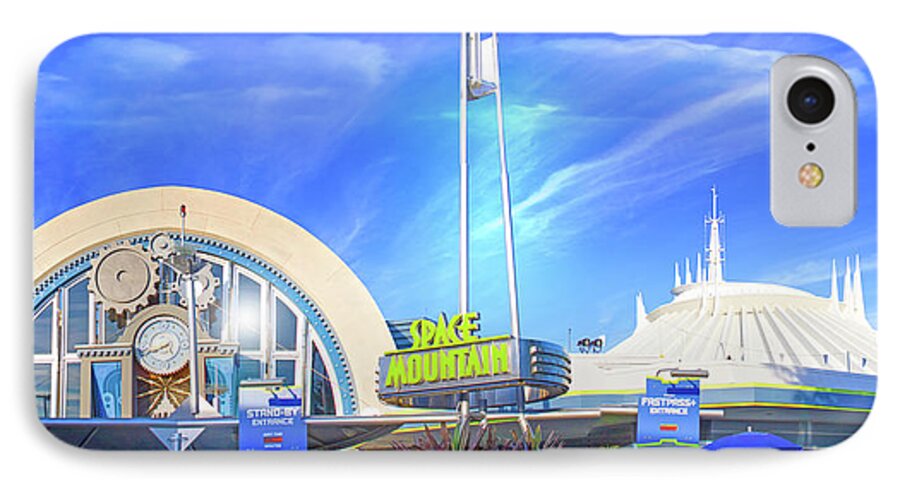 Space Mountain iPhone 7 Case featuring the photograph Space Mountain Entrance Panorama by Mark Andrew Thomas