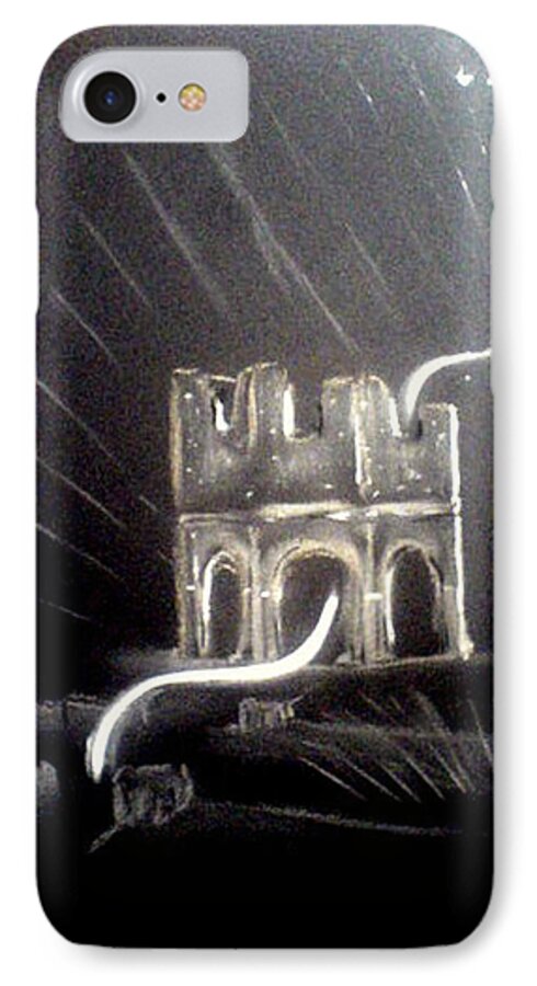 Ahonu iPhone 7 Case featuring the painting Spirit of Mellifont Abbey by AHONU Aingeal Rose
