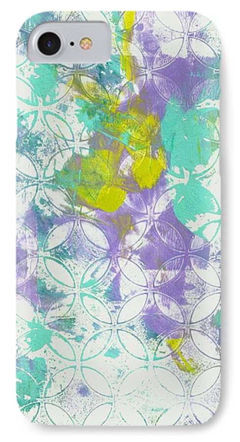 Abstract Art iPhone 7 Case featuring the mixed media Spring Begins by Lisa Noneman