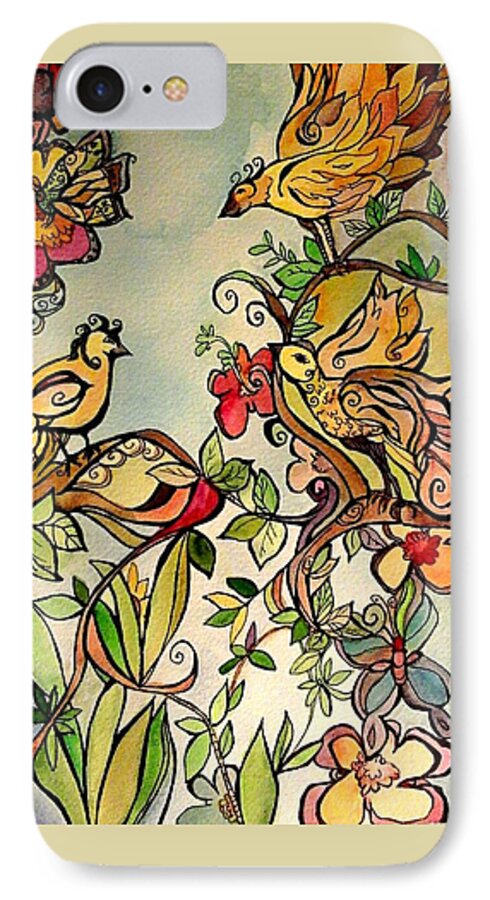 Spring iPhone 7 Case featuring the mixed media Spring day by Claudia Cole Meek
