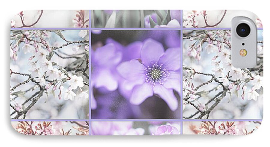 Jenny Rainbow Fine Art Photography iPhone 7 Case featuring the photograph Spring Flower Collage. Shabby Chic Collection by Jenny Rainbow