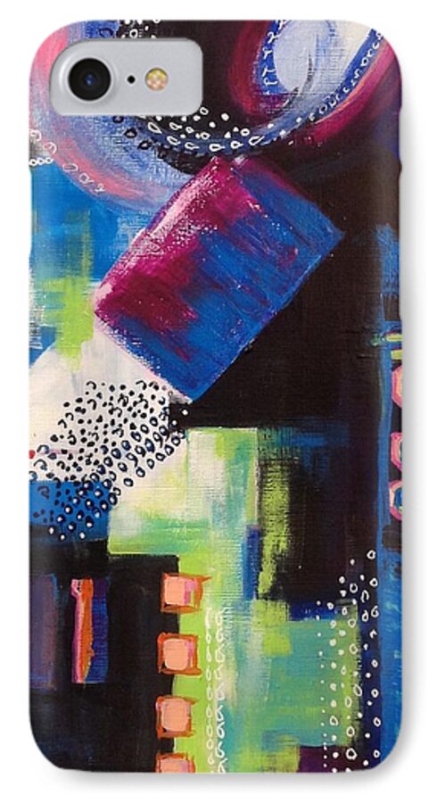 Abstract Painting iPhone 7 Case featuring the painting Squiggles and Wiggles #6 by Suzzanna Frank