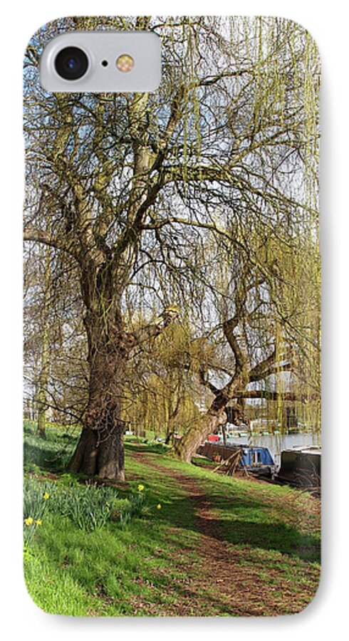 Cambridge River iPhone 7 Case featuring the photograph Spring Sunshine on Cambridge Riverbank by Gill Billington