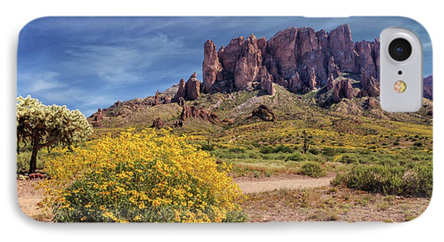 Superstition Mountains iPhone 7 Case featuring the photograph Springtime In The Superstition Mountains by James Eddy