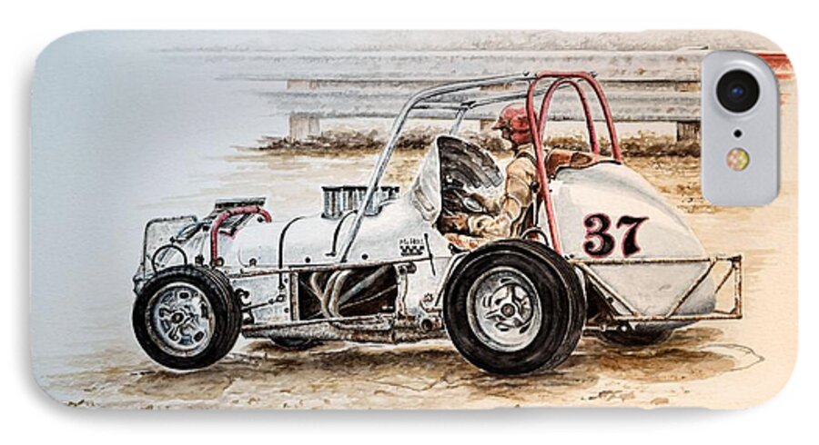 Race Tracks iPhone 7 Case featuring the painting Sprint N Dirt by Traci Goebel