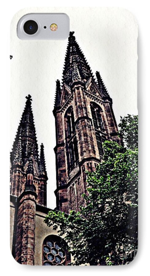 Church iPhone 7 Case featuring the photograph St Boniface Church Towers  by Sarah Loft