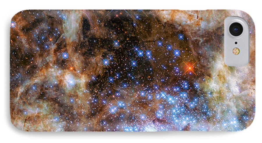 Cosmos iPhone 7 Case featuring the photograph Star Cluster R136 by Marco Oliveira