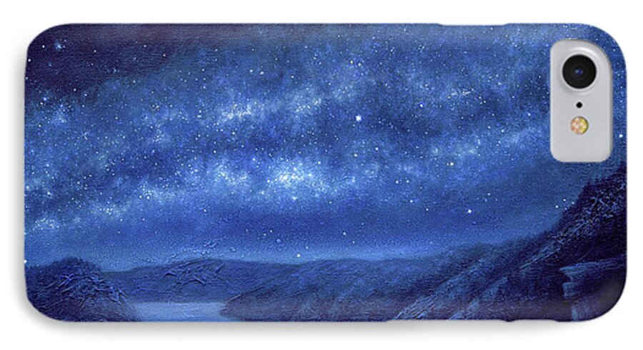 Star Path iPhone 7 Case featuring the painting Star Path by Lucy West