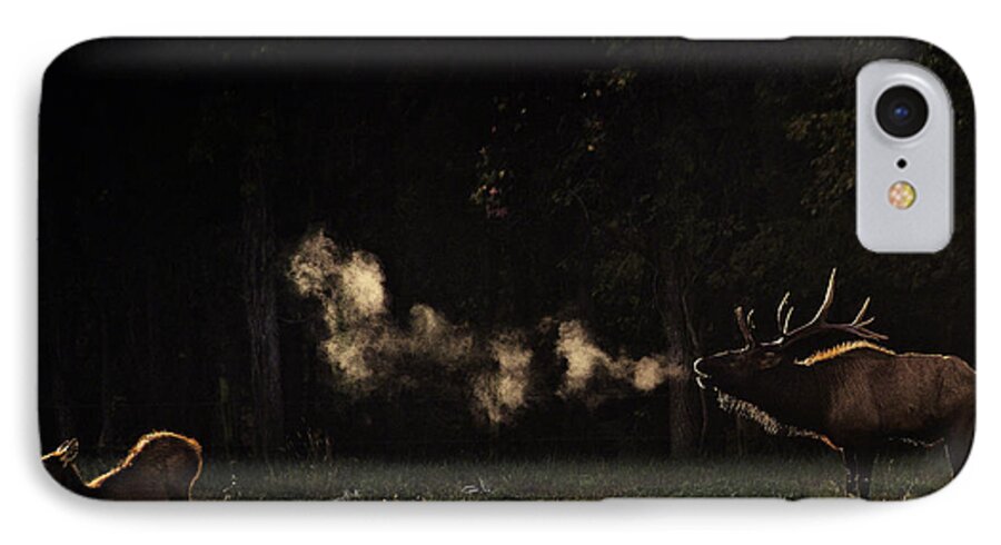 Elk Bugle iPhone 7 Case featuring the photograph Steamy Breath Elk Bugle by Michael Dougherty