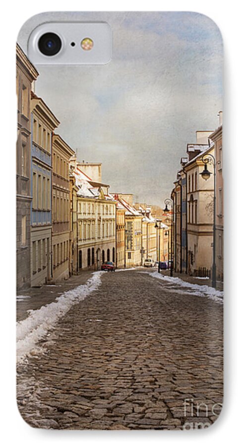 Buildings iPhone 7 Case featuring the photograph Street in Warsaw, Poland by Juli Scalzi