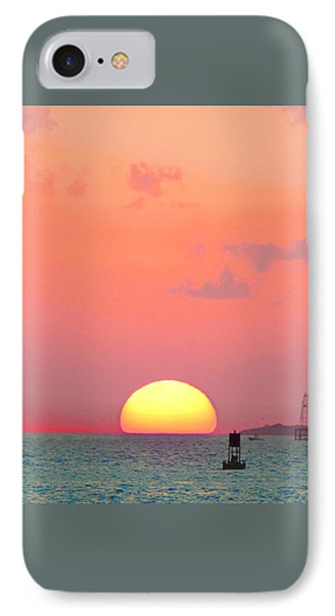 Pink Sky iPhone 7 Case featuring the photograph SubMerge by Priscilla Batzell Expressionist Art Studio Gallery