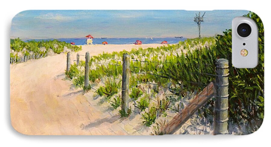 Beach Scene iPhone 7 Case featuring the painting Summer 12-28-13 by Joe Bergholm