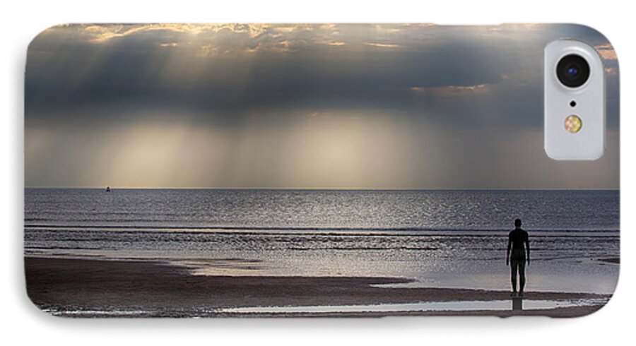 Another Place iPhone 7 Case featuring the photograph Sun Through the Clouds 2 5x7 by Leah Palmer